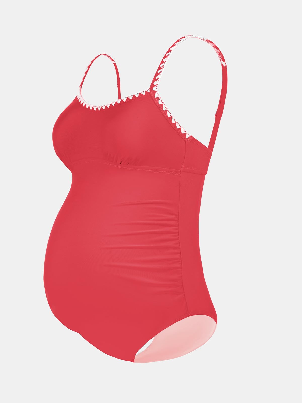 CUPSHE Costume da bagno intero premaman da donna con cinturino regolabile increspato Shell cucito indietro ritaglio costume da bagno per gravidanza