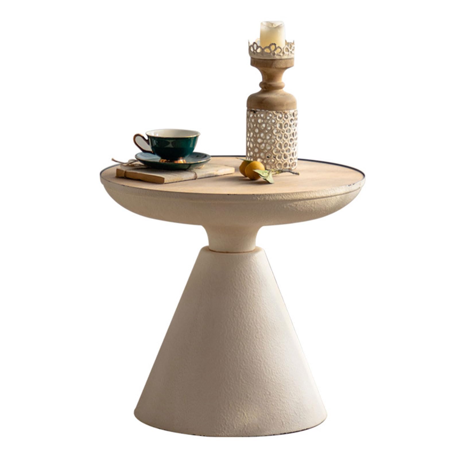 Table d'appoint canapé JATIBOSH en bois et fer blanc pour salon