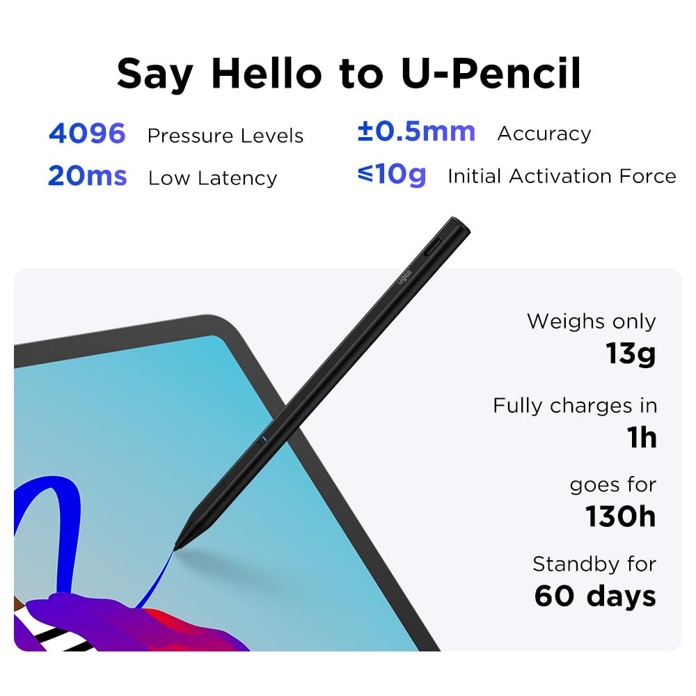 UGEE Almohadilla de dibujo divertida de 8 GB + 256 GB, tableta de dibujo independiente de 14.2 pulgadas sin necesidad de computadora, pantalla grande Ultra HD de 2.4 K con pantalla laminada completa,