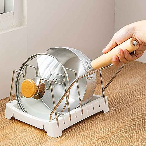 Multifunktionaler Topfdeckelhalter, Küche, Kochgeschirr, Aufbewahrungsregal, Pfannendeckel-Organizer, Verstellbarer Backgeschirrhalter, Edelstahl, Speisekammer, Schrank, Aufbewahrungsregal