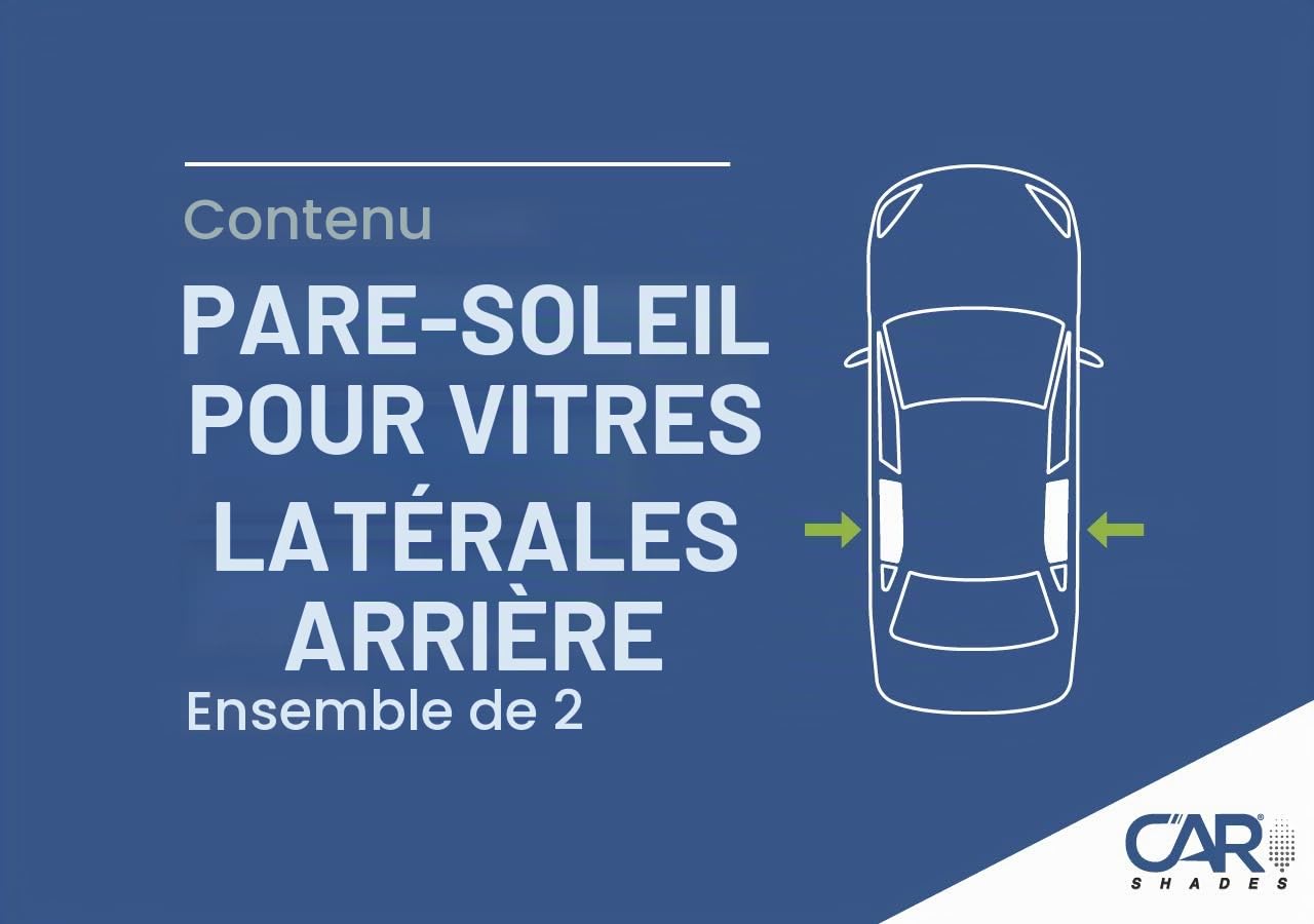 CAR SHADES Set de (Portes arrières) Compatible avec BMW X1 F48 5 Portes 2015- (2-pièces), Noir