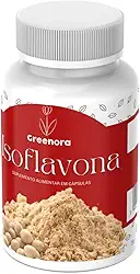 Isoflavona 60 Cápsulas – Suplemento Natural para Equilíbrio Hormonal Feminino, Alívio dos Sintomas da Menopausa e TPM, Rico em Isoflavonas da Soja, Vegano e Sem Glúten (1)