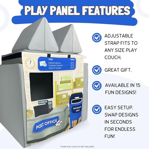 Image of Couch Swag Play Panel for Childrens Foam Sofa Kids Couch (Post Office)
