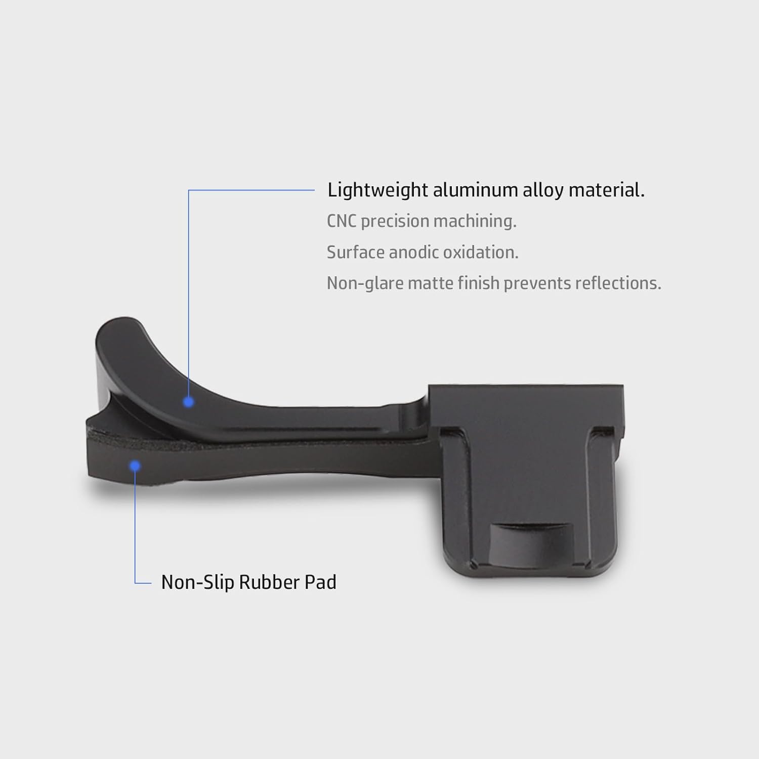 Haoge THB-M24B Metal Hot Shoe Thumb Up Rest Hand Grip for Leica M Typ240 M240, M-P Typ 240 M240P, M Typ262 M262, M-D Typ 262 Camera Black