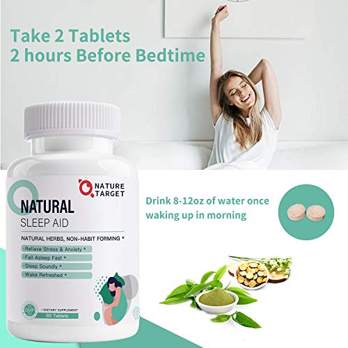 Natural Sleep Aid with Melatonin and L-Theanine - Strong Sleeping Pills for Insomnia,Stress & Anxiety Relief - Fall Asleep Faster & Wake Up Energized,Melatonin Pills for Adults 60 Counts