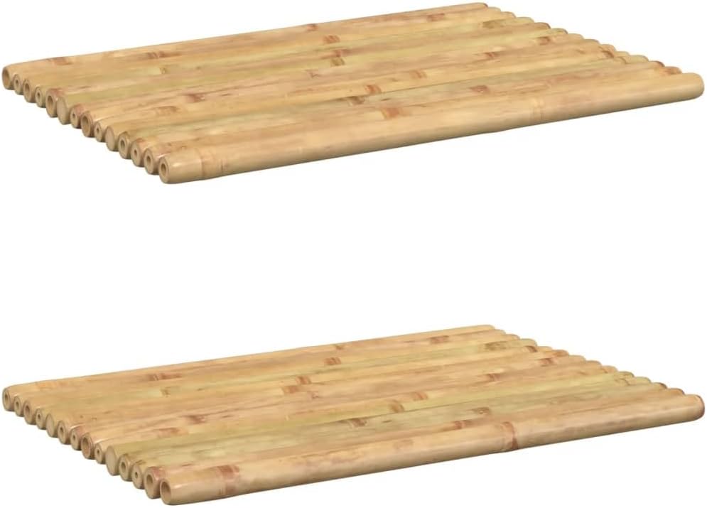 vidaXL Bath Mat Natural Bamboo 19.7 x 13.8 in Durable Bath Mat