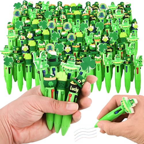 Bolígrafos kawaii de San Patricio para decorar apuntes y notas escolares con tréboles