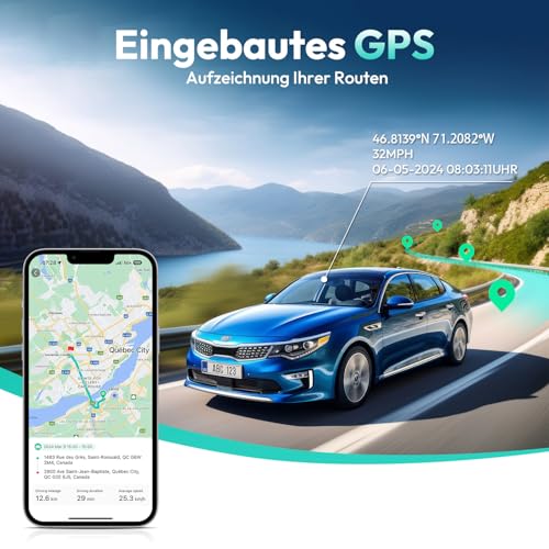 BOTSLAB BOTSLAB Dashcam Auto Vorne Hinten, 4K Dashcam Auto GPS mit WiFi, Dual Autokamera mit 64GB SD Karte, ADAS, Nachtsicht, 170°Weitwinkel, WDR, 2,45" IPS, 24/7 Parküberwachung, Loop-Aufnahme - Verwendungsansicht 7 | Tages Deals