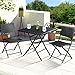 Casaria® Polyrattan Balkonmöbel 3 TLG. Klappbar Platzsparend 2 Personen Wetterfest Balkon Terrasse Bistro Garten Möbel Sitzgruppe Essgruppe Garnitur Set