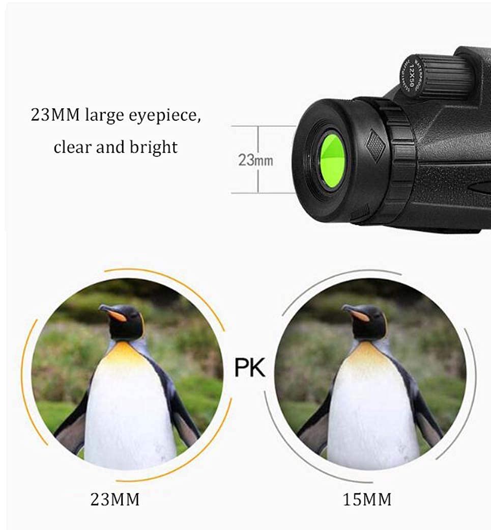Telescopio/Telescopio monoculare 12X50, Piccolo monoculare con Funzione di Visione Notturna, Binocolo monoculare FMC, con connessione Radio a infrarossi e telefonica Osservazione degli Uccelli