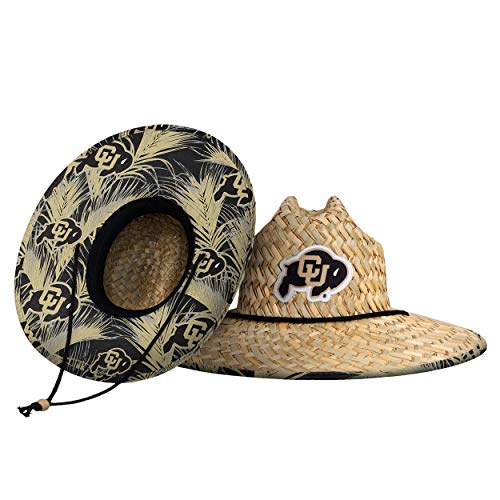 Image of FOCO Men's NCAA College Team Logo Floral Straw Sun Hat