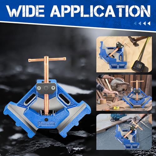 Image of W045C Ductile Iron Welding Machine Angle Clamp, Heavy Duty Right Angle 90 Degrees Welding Clamps for Woodworking Corner Miter Clamp
