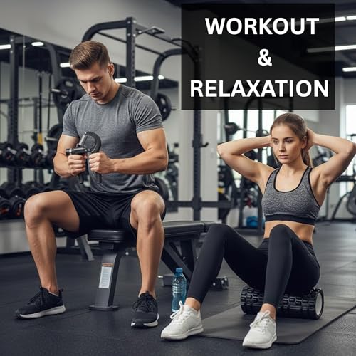 Image of PulGos Foam Roller with Hand Gripper for ๐๐ฎ๐ฌ๐๐ฅ๐ ๐๐๐๐จ๐ฏ๐๐ซ๐ฒ & ๐๐๐ข๐ง ๐๐๐ฅ๐ข๐๐ | Trigger Point Therapy for Back & Legs | Ideal for Yoga, ๐๐ญ๐ซ๐๐ญ๐๐ก๐ข๐ง๐ & Home Workout (Black)