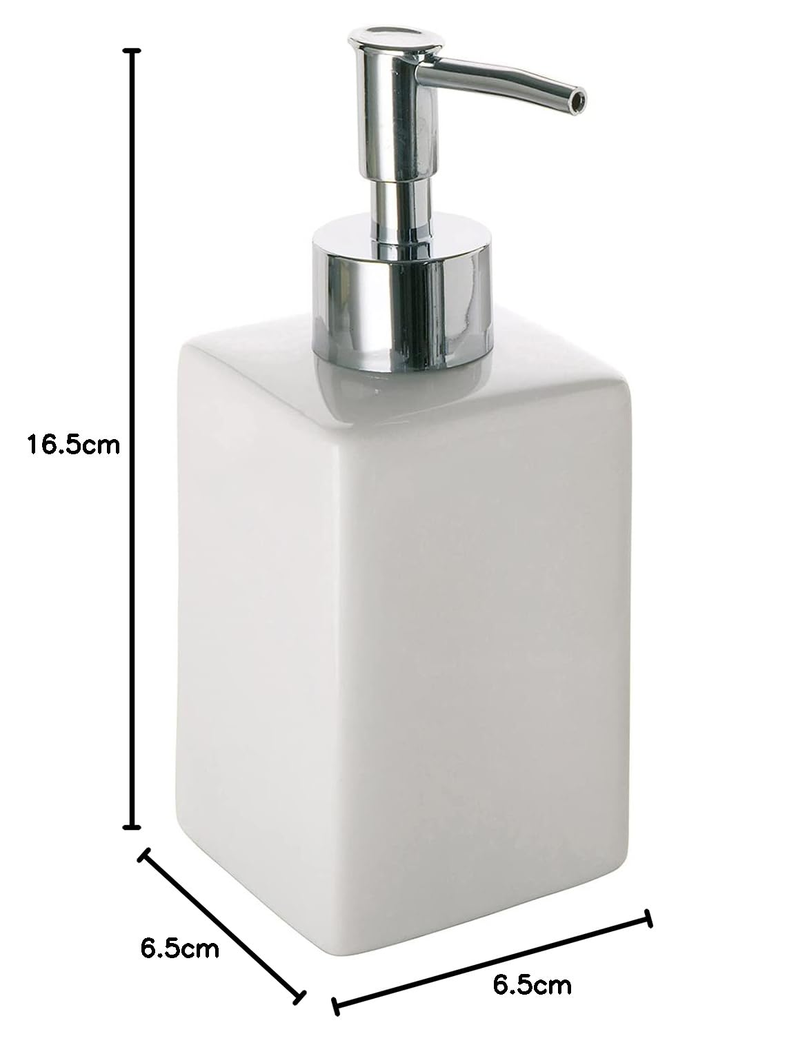 Gedy Queenstown Dosasapone, Misure e Peso: 16, 5X6,5 CM & 0,48 kg, Dispenser Sapone Bagno in Ceramica Ecologica, Finitura Bianca, Design R&S, 2 Anni di Garanzia, Unica