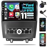 for 2009-2017 Ford Mustang V S-197 Radio, 2+32G Android 11 CarPlay Car Stereo with Android Auto 10.1'' Touch Screen Bluetooth Car Audio Receiver Support Mirror Link GPS WiFi SWC Backup Camera RDS DSP