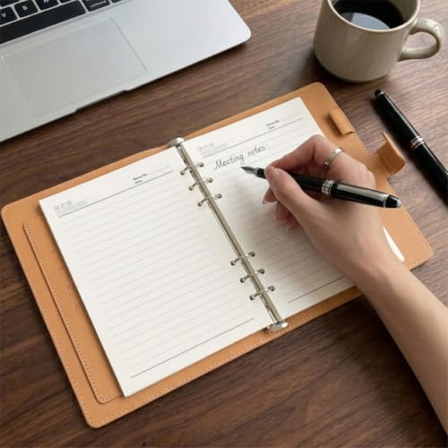 Image of Giftana Office Planner Notebook Diary, Jute Diary with Magnetic Lock, Organizer Diary for Office Personal Daily Planner Notebook Diaries, New Year Corporate Gifts for Employee (Black)