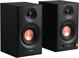 Edifier MR3 スタジオモニタースピーカー 「VGP2025受賞」Bluetooth 5.4 36W ルーム補正 ハイレゾ 専用アプリ TRSバランス/RCA/AUX入力 3.5mm/ヘッドホン端子出力 52Hz-40kHz スタジオ/作曲/音楽/映画鑑賞用 MDF製 黒