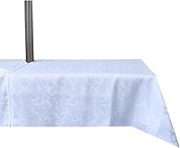 Vista 43 de Stripe Outdoor Tablecloth Water Resistant Polyester Fabric Table Cover with Zipper Umbrella Hole for Garden Patio Tabletop 60Inch Round,Black