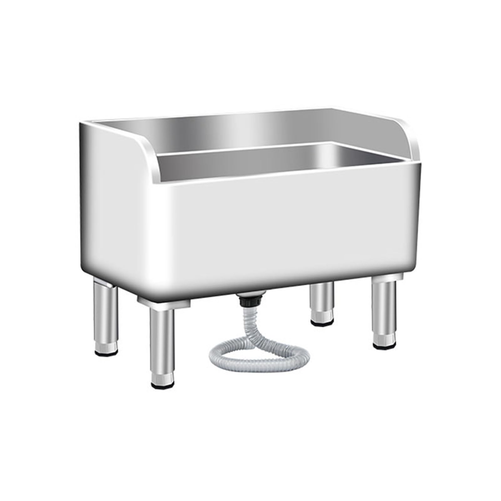 GOCHUSX Stainless Steel Mop Pool, Basin with Sink Drainage, Household Commercial Freestanding Basin, Sink for Laundry Room, Restaurant Wash Station (Color : Silver, Size : 100x41x55cm)