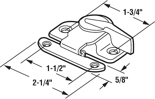 Miniatura 2 de Defender Security U 9924 - Cerradura de guillotina, centro de agujeros de 1-34 y 1-12 pulgadas, se adapta a ventanas de madera colgadas