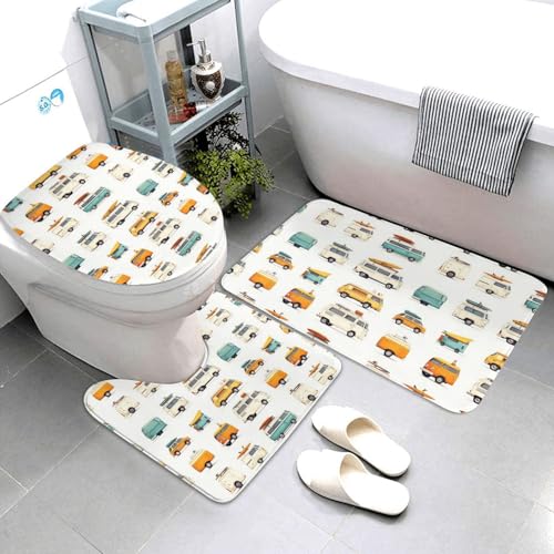 Tapis de bain en forme de U doux absorbant lavable pour toilettes - 2