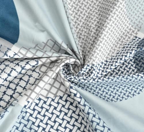 Image of 350 TC Premium Heavy Cotton Feel Elastic Fitted Bedsheet Queen Size with 2 Pillow Covers || Double Bed with All Around Elastic (Blue Gray, Fitted -60x78 Queen)