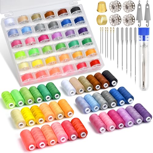 140 Pcs Sewing Thread Kit, 36 Assorted Colors Machine Threads with...