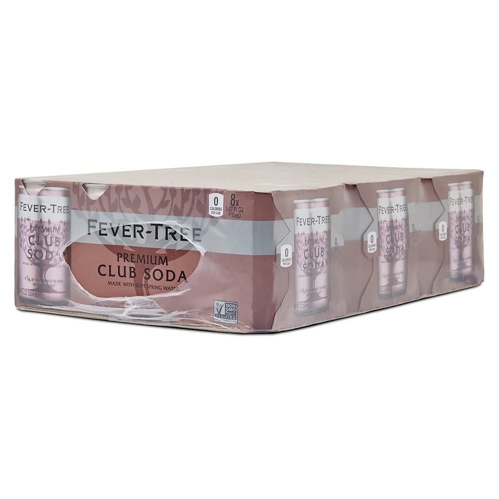 Fever-Tree Premium Club Soda Cans, 24pk/5.07 Fl Oz, No Artificial Sweeteners, Flavorings or Preservatives (Pack of 3)