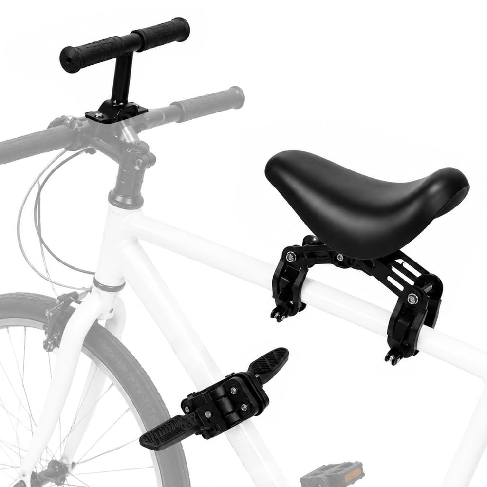 Fahrradsitz Kinder Vorne, Kindersitz Fahrrad Vorne mit Pedal & Lenker, Abnehmbarer Fahrrad Kindersitz Vorne für MTB Erwachsenen Stadt Fahrräder Radfahren