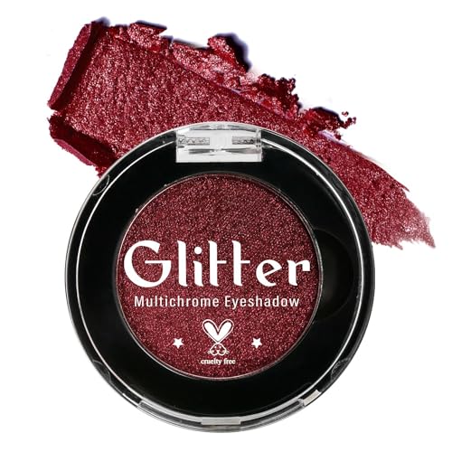 BEUSELF Metallic Burgundy Red Eyeshadow, Highly Pigmented True Red Sparkly Eyeshadow for Gothic Makeup, Long Wear Cream Formula Blendable Eye Shadow Pallet for Halloween Clown, Talc Free, Wine 3i