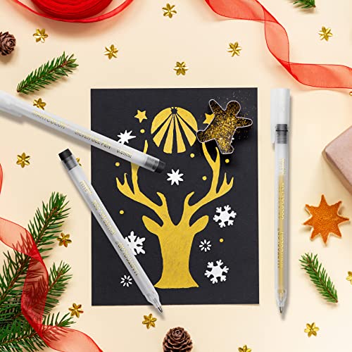 Martcolor Gold Silver Metallic Gel Pen Set, 0.8Mm Fine Point Gel Ink Pens, Archival Gel Ink Pens For Artist, Black Paper Drawing, Sketching, Writing, Illustration, Pack Of 6 #TOP5