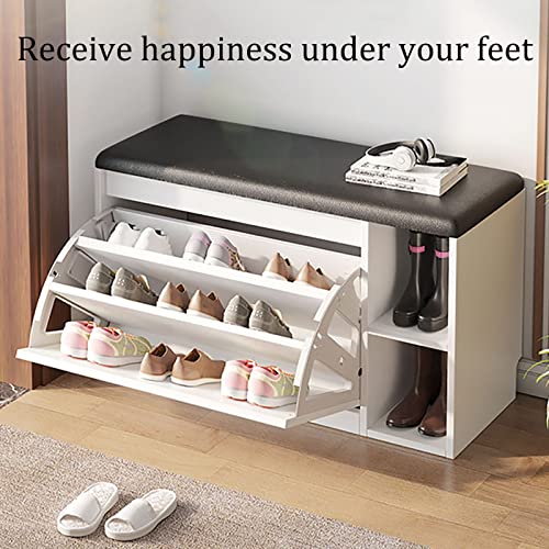 Banc à chaussures avec coussin en PU : la solution pour un couloir toujours propre