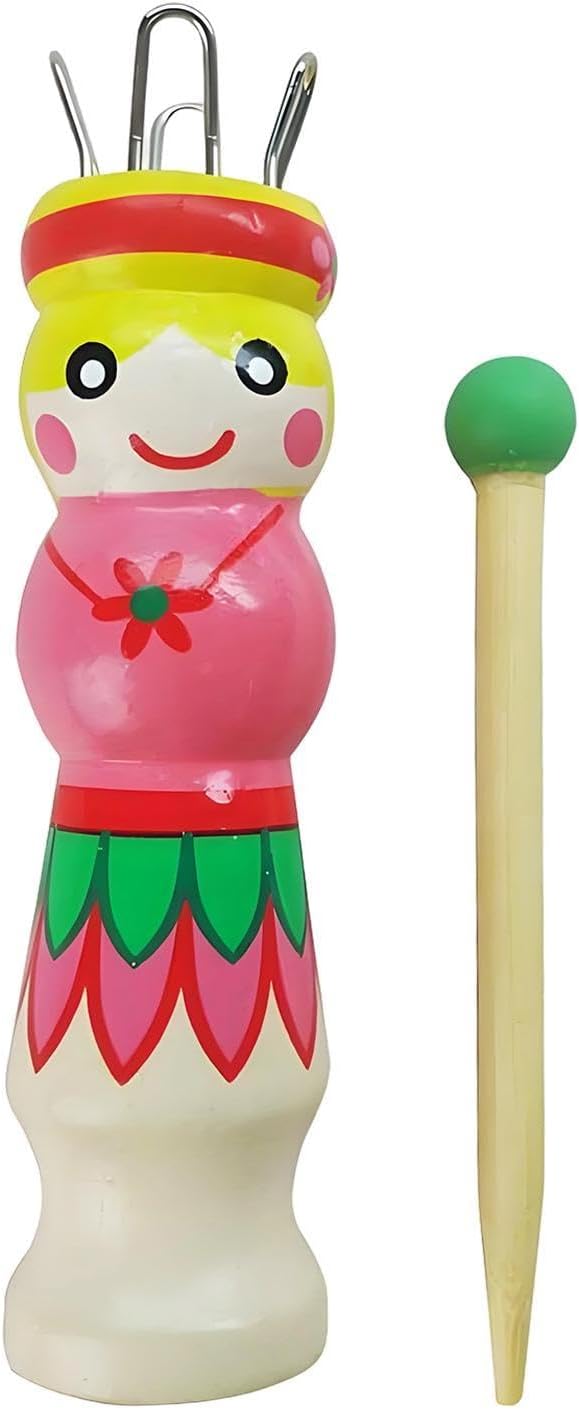 Mini Knitting Machine for Dolls: Wooden Hand Tool Kit, Portable Knitting Device, Craft and Hobby Equipment | Creatives Textile Making Aid, Build, Kit of a
