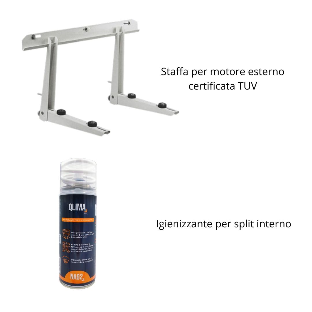 Climatizzatore Diloc Monosplit Unità Interna + Unità Esterna, Gas Ecologico R32, Classe A++/A+++, Wi-Fi Integrato, Con Kit di Installazione Base (9000 BTU)