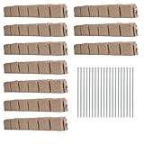 Beuta Landscape Edging | Garden Edging Border | Faux Stone Blocks for Lawn Edging, Flower Beds & Yard Edging – 10 Pack | Each Section Has 6 Blocks 48" L x 4" W x 6.5" H | 20 Spikes | Sandstone