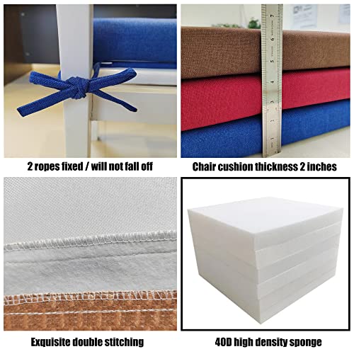 Lfnoone Kitchen Chair Cushions Set Of 2 Garden Patio Seat Cushions 16"X16"X2"Square Patio Chair Pads,Zipper Design,High-Density Sponge Filling,For Outdoor Chair/Dining Chair/Patio Seat Cushions/Blue #TOP5