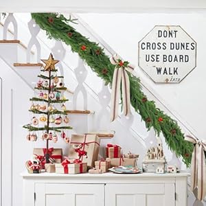 Artificial Norfolk Pine Garlands Real Touch Winter Pine Garland Green Artificial Greenery Garland for Table Indoor Mantle Wall Outdoor Christmas Decorations 6 FT