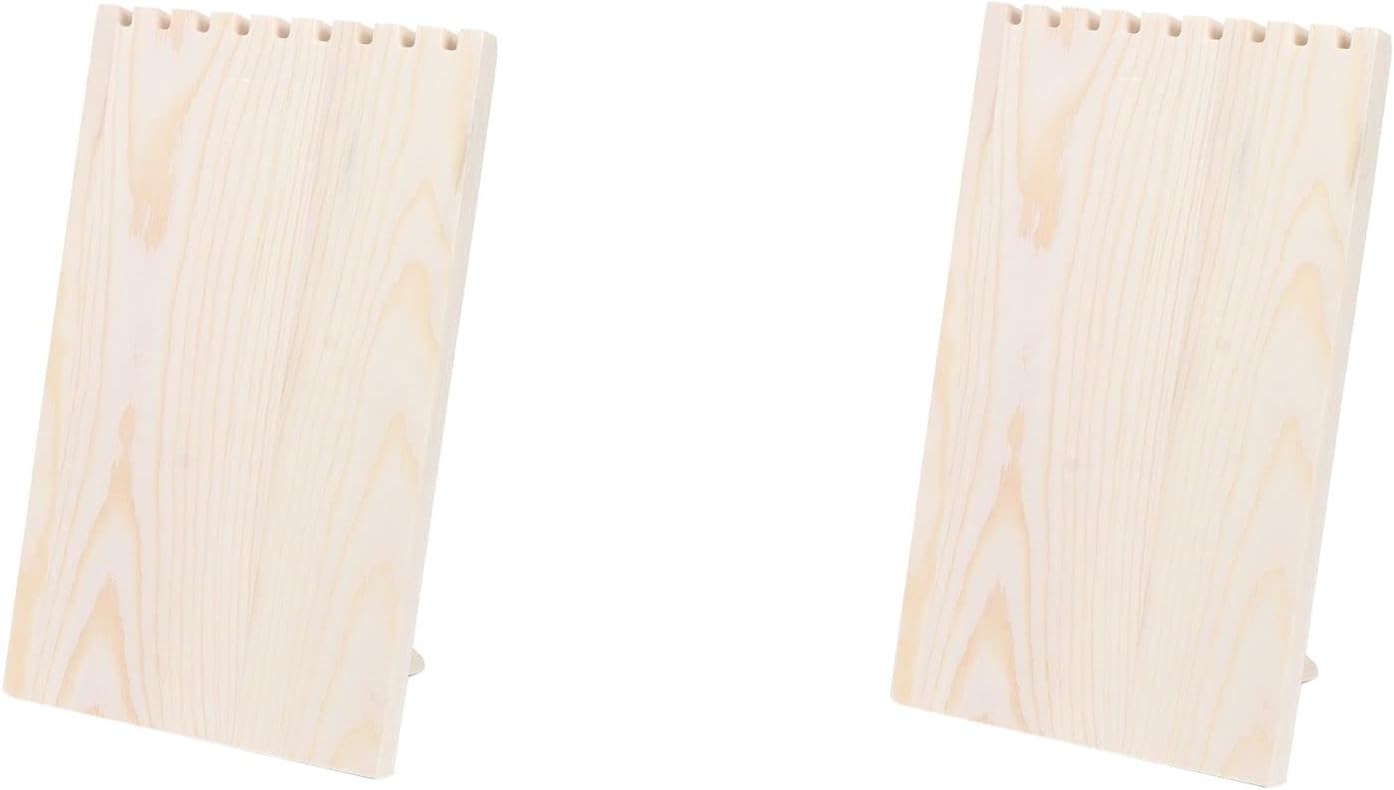 Jewelry Organizer Necklace Holder, 2Pcs 9 Slots Ring Jewelry Display Stand Necklace Jewelry Hanging Rack Wooden Ring Earring Tray Organizer Accessory