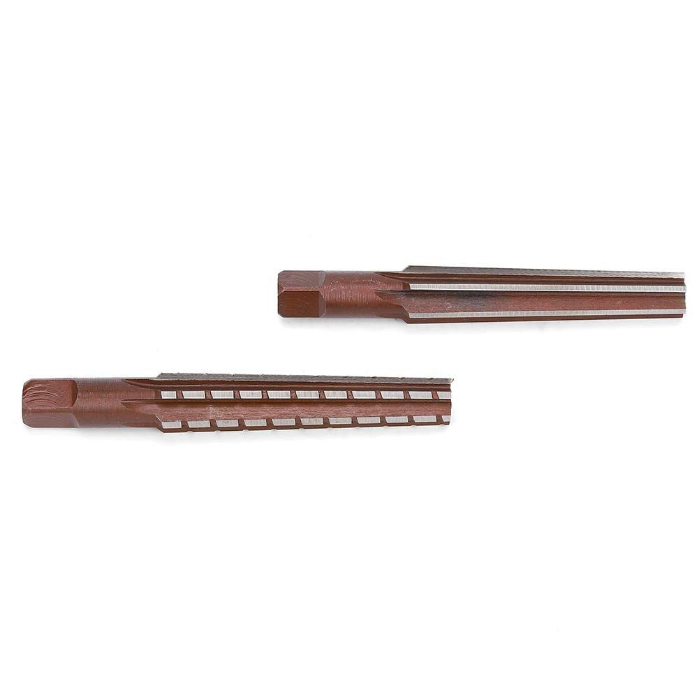 2pcs Alésoirs Queue Droite Métrique en Acier à Haut Carbone Outils de Coupe en Morse HSS Reamer Crew Morse Fine Reamer(MT3#)