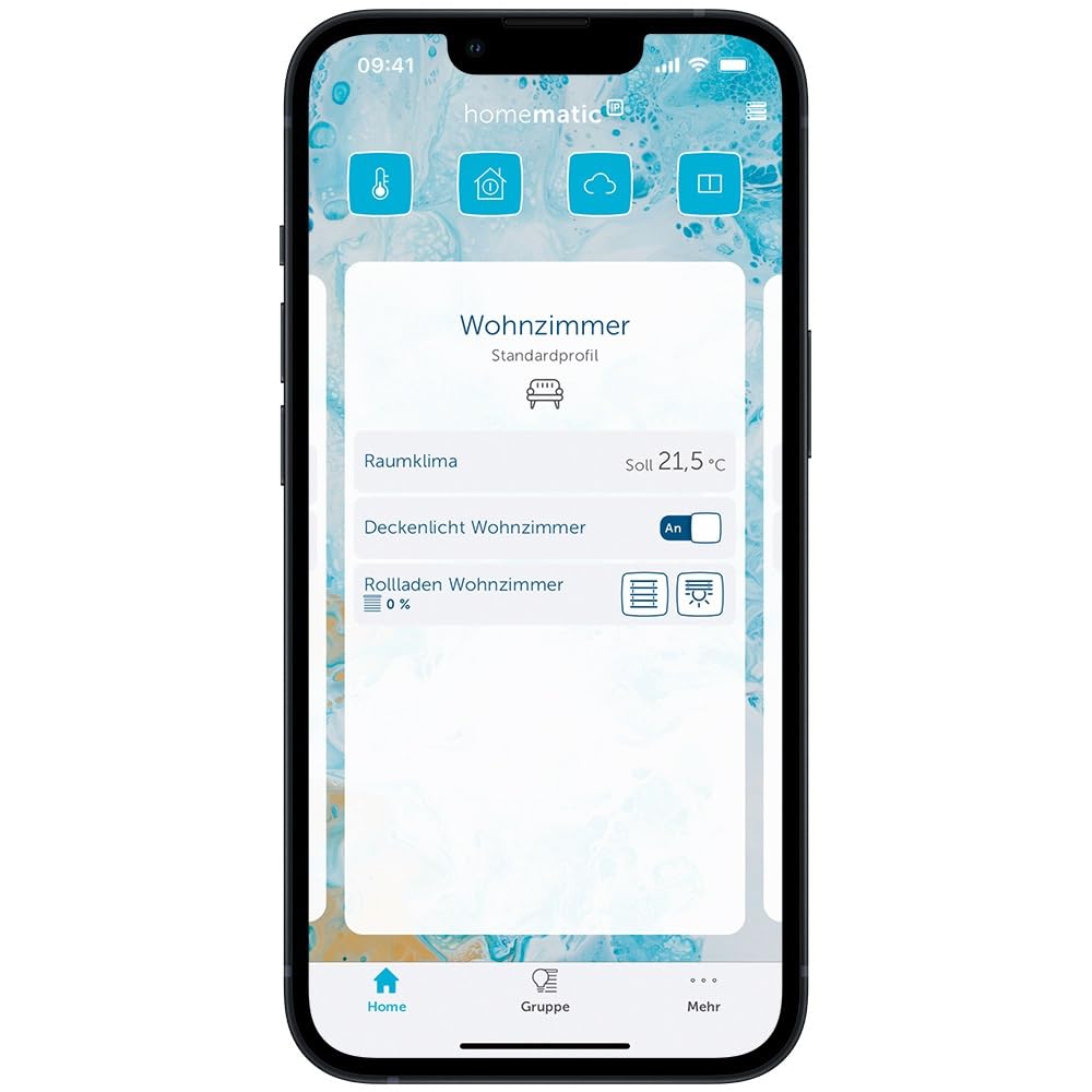 Homematic IP Fußbodenheizungssteuerung zur Einzelraumregelung in 6 Räumen. Inhalt: Access Point und 6 Digitale Raumthermostate mit Schaltausgang. Mit App und Alexa kompatibel.
