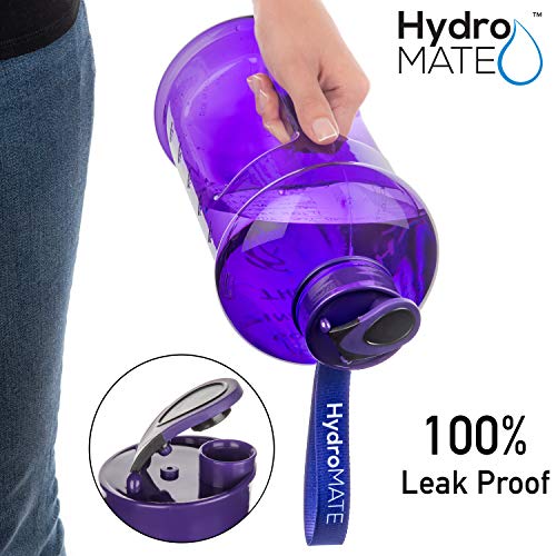 image for NatureWorks HydroMATE Half Gallon 64 oz Motivational Water Bottle with