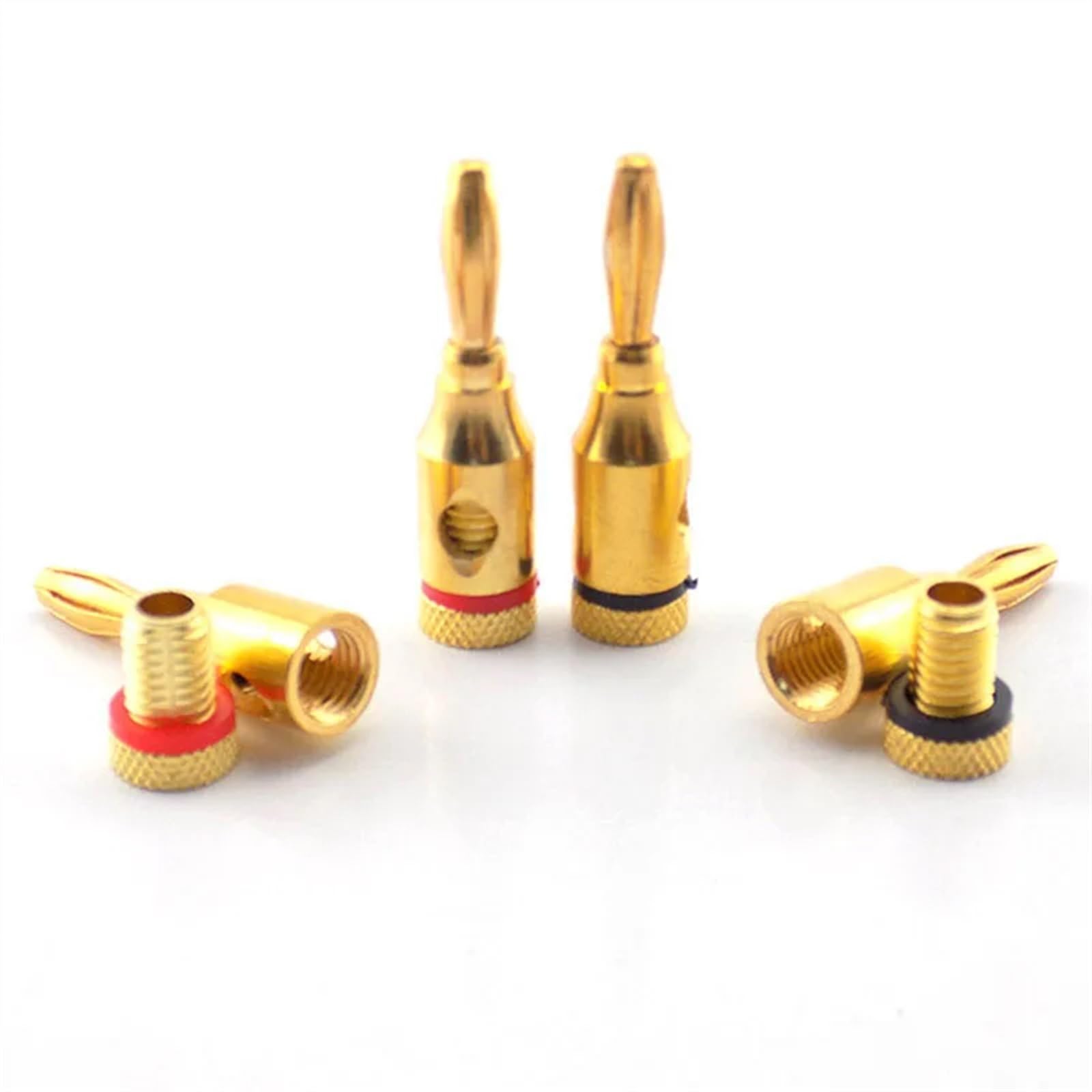 Conector Banana de 4mm, Cable Musical Chapado en Oro, Adaptador de Conector de Altavoz de Audio, Cable de Altavoz Chapado, Conectores Pin(4pairs)