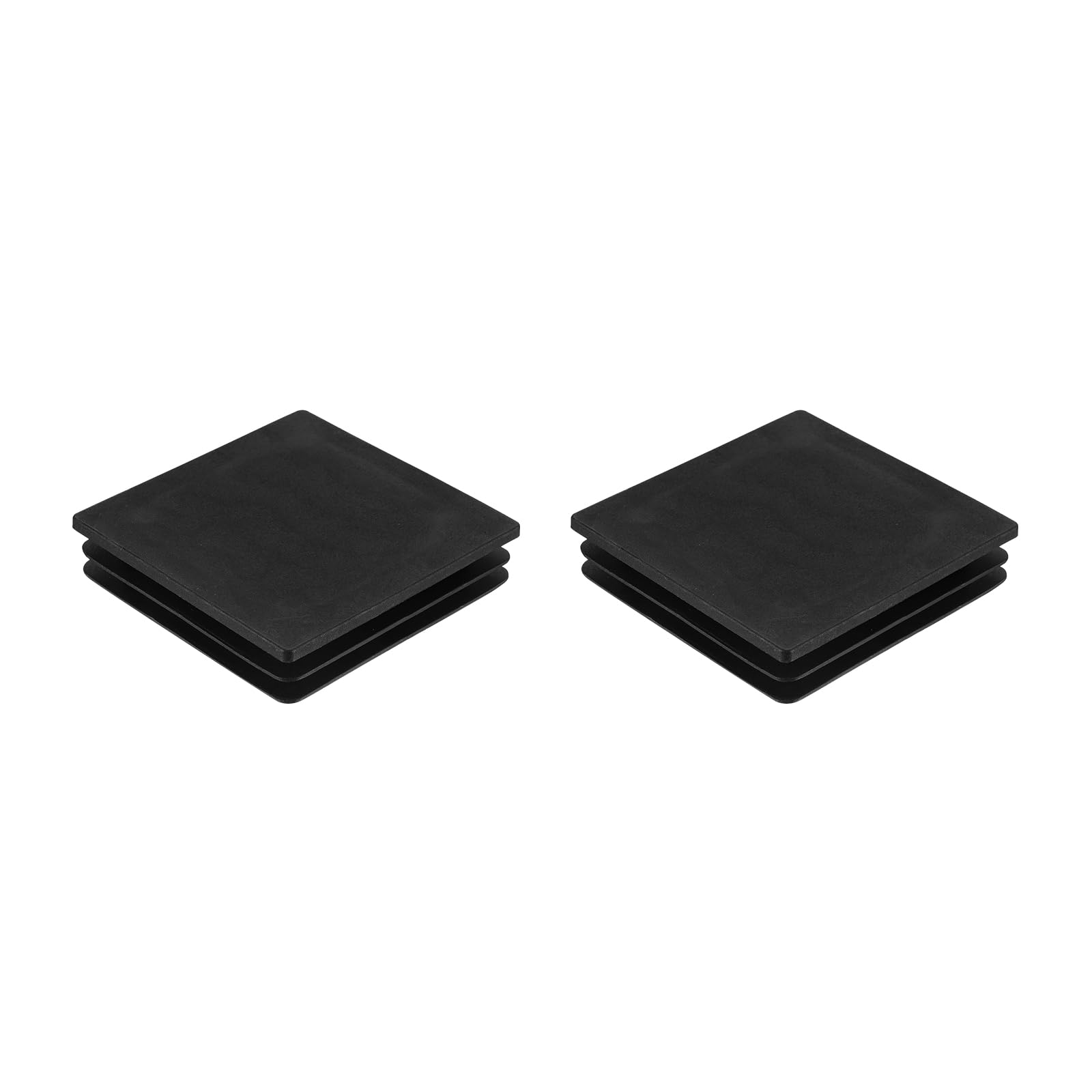 uxcell 2Pcs Square Plastic Plugs, 100 x 100mm/3.94 x 3.94inch PE Pipe Tubing End Caps for 83-97mm/3.27-3.82inch Square Tube Furniture Chair Leg, Black