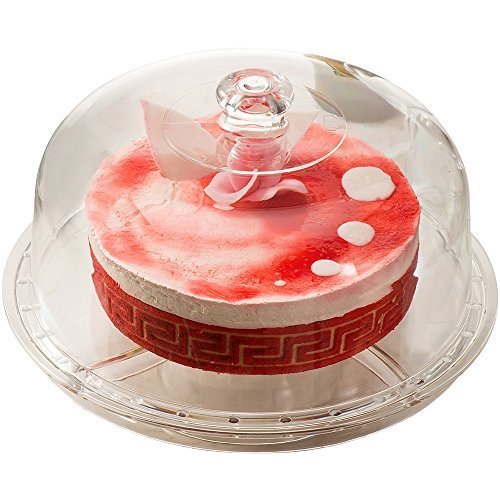 Cake Stand Multifunctional Serving Platter and Cake Plate With Dome - 6 Uses - Perlli
