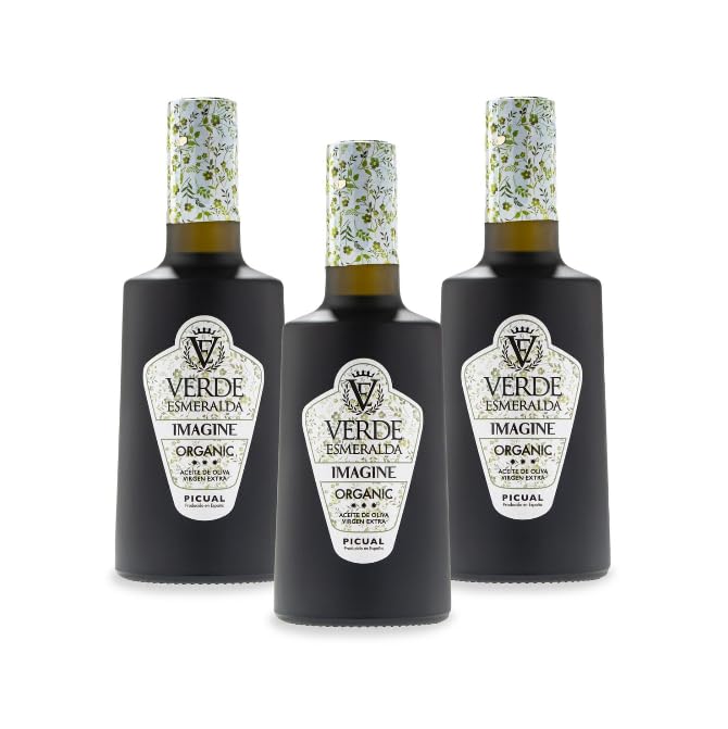 Aceite de Oliva Virgen Extra Imagine Picual 3 x 500 ml – AOVE de Jaén – Extracción en Frío – Sabor Intenso y Equilibrado – Formato Ahorro - Verde Esmeralda - Miaove