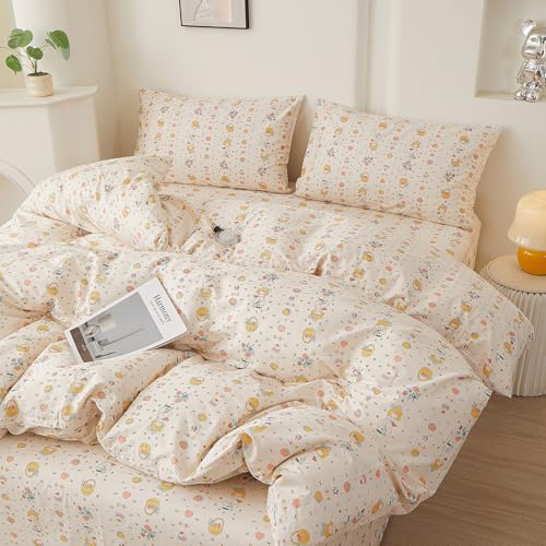 Image of LifeTB Cottagecore Floral Comforter Set Cute Aesthetic Flowers Bedding Set | Coquette Aesthetic Floral Botanical Bedding Twin XL Comforter for Teen Girls Soft Lightweight Bedding 3 Piece