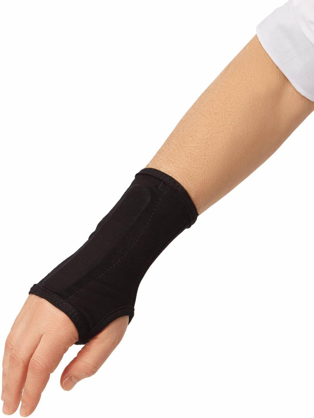 Medline Carpal Tunnel Glove with Flexible Splint, Breathable Cotton/Spandex, Black, Size S, Up to 3.25 Inches, One Each