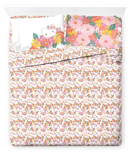 Parure de lit Hello Kitty 4 pièces grand lit au design multicolore unique