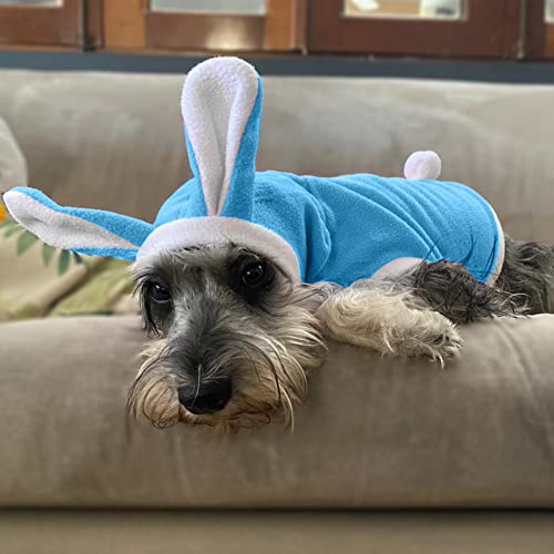 Disfraz de conejito para perro pequeño, talla S, azul miniatura 6