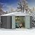 Greesum 10×8FT Outdoor Storage Shed, Metal Patio Storaged Sheds with Lockable Doors, Sheds & Outdoor Storage for Bike, Backyard, Pool and Garden, Gray